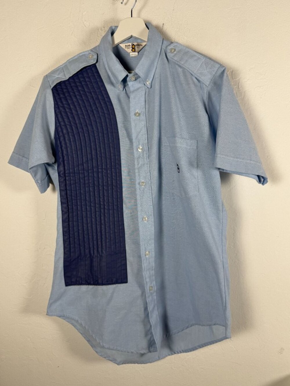 Vintage Bob Allen Shooting Shirt Mens Large Blue Quilted Pad Skeet Trap Hunting